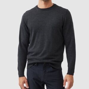 Everlane- Men’s Classic Crewneck Sweater Dark Gray, Fine-Knit, Long Sleeve